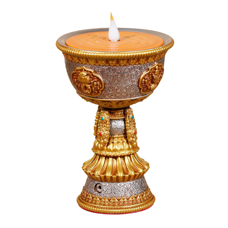 Electronic butter lamp lamp holder, lamp in front of Buddha, LED lamp, Buddha lamp, eight auspicious charging butter lamp, household