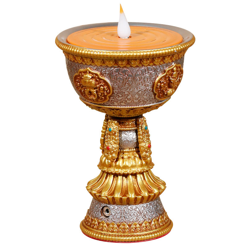 Electronic butter lamp lamp holder, lamp in front of Buddha, LED lamp, Buddha lamp, eight auspicious charging butter lamp, household