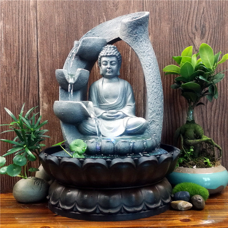 Creative Buddha Statue Resin Flowing Water Ornaments