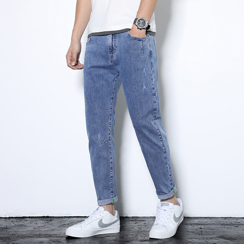 Fashion Simple Men's Small Feet Jeans