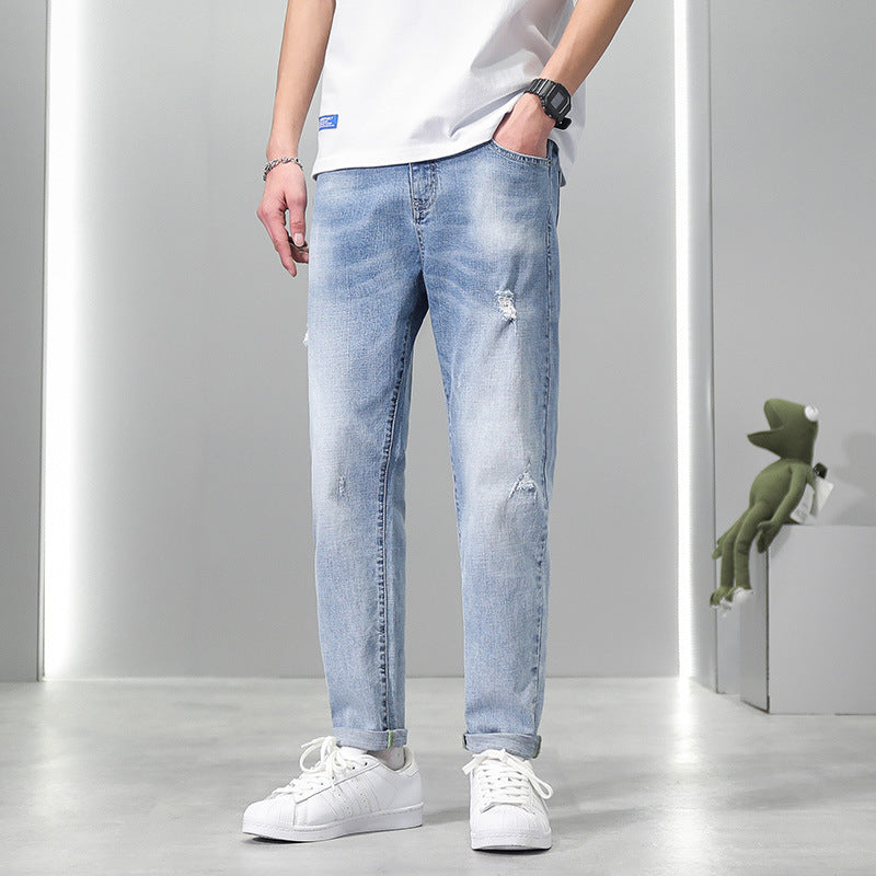 Fashion Simple Men's Small Feet Jeans