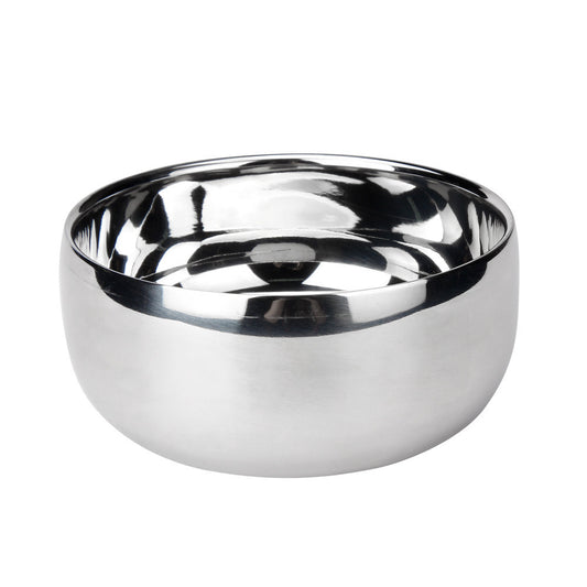 Men'S Silver Shaving Soap Bowl Stainless Steel Shaving Soap Bowl Shaving Brush Holder 