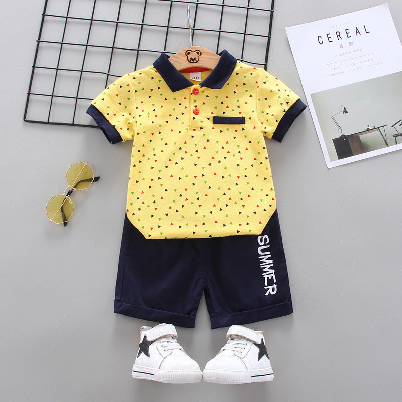 Short-Sleeved Cartoon Two-Piece Children's Clothing