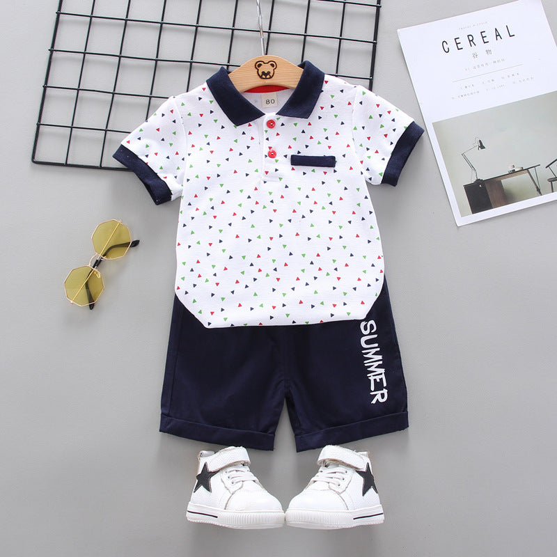 Short-Sleeved Cartoon Two-Piece Children's Clothing