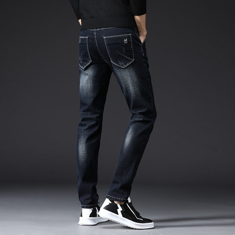 Black Denim Men's Small Feet Stretch Men's Jeans