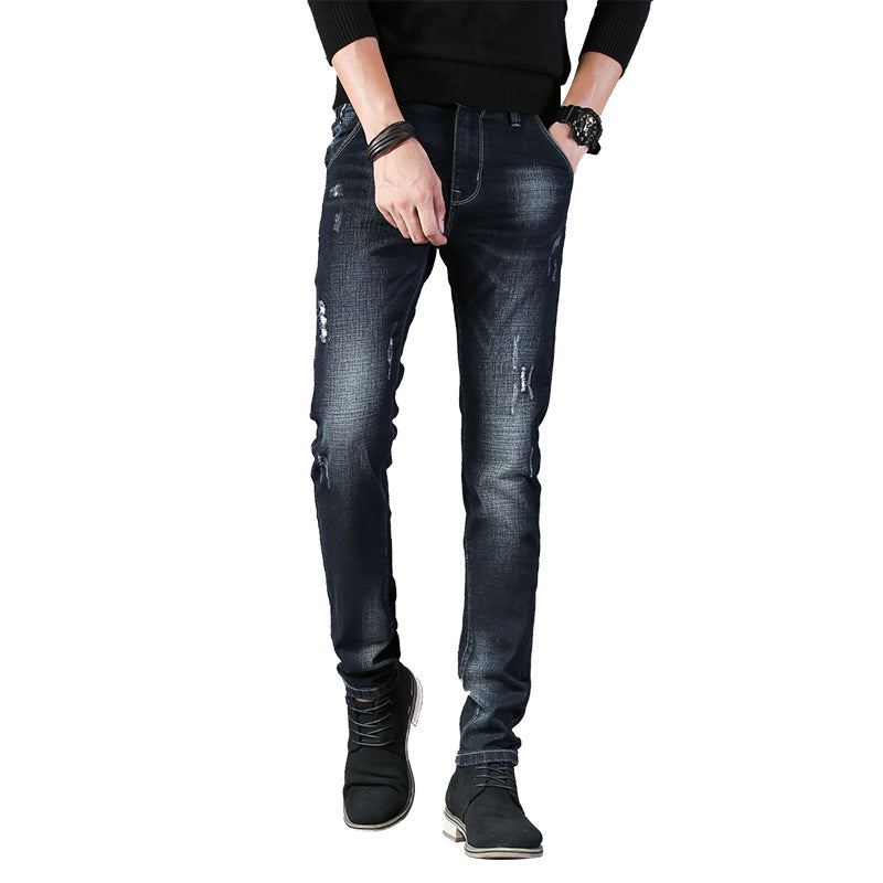 Black Denim Men's Small Feet Stretch Men's Jeans