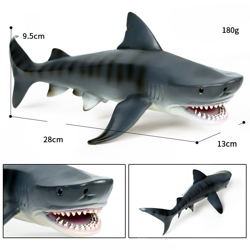 Simulation Marine Life Animal Model Megalodon Man-Eating Shark Shark Great White Shark Tiger Shark Children'S Toy Ornaments