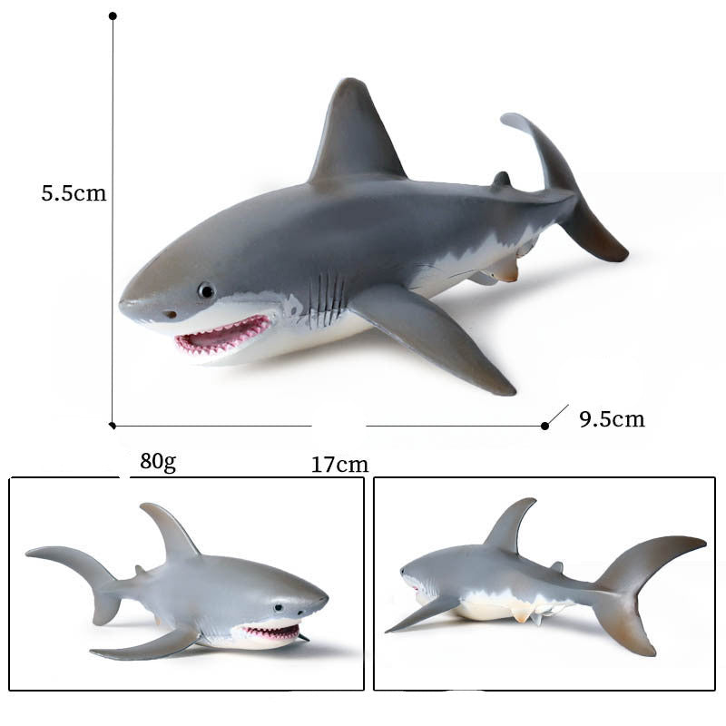 Simulation Marine Life Animal Model Megalodon Man-Eating Shark Shark Great White Shark Tiger Shark Children'S Toy Ornaments