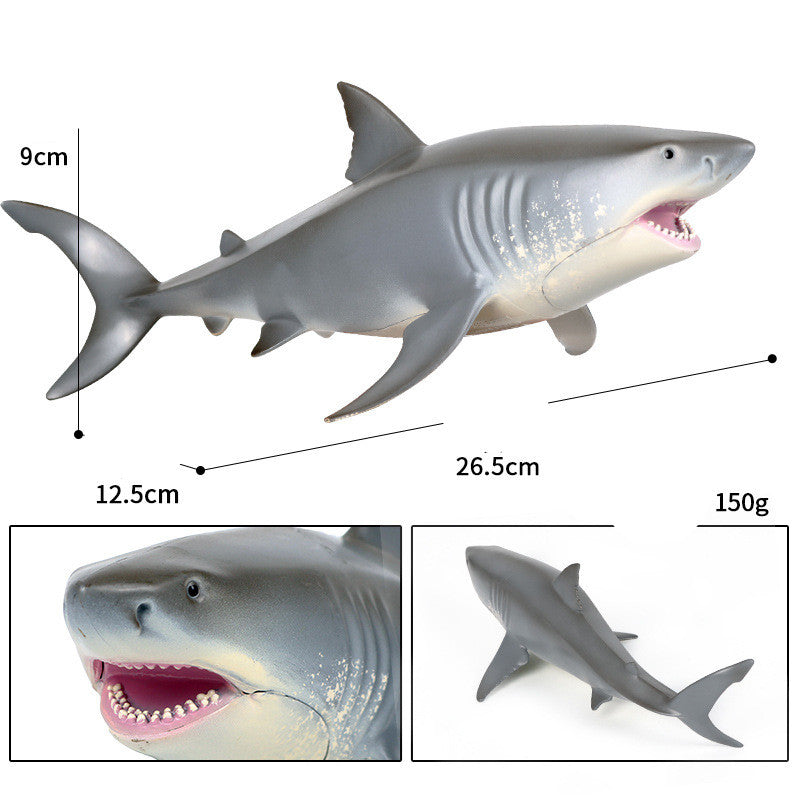 Simulation Marine Life Animal Model Megalodon Man-Eating Shark Shark Great White Shark Tiger Shark Children'S Toy Ornaments