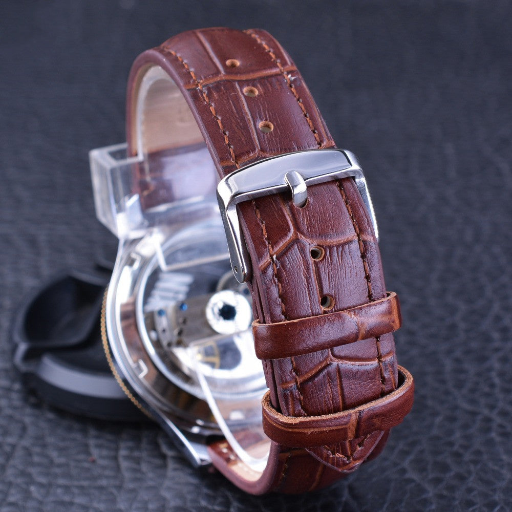 Double-Sided Hollow Automatic Waterproof Mechanical Belt Watch