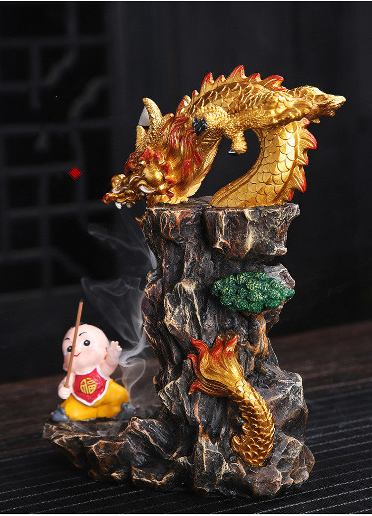 Creative Dragon Prosperity Back-flow Incense Furnace Decoration Indoor Household Sandalwood Agarwood Incense Incense Furnace