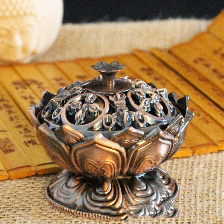 Antique Lotus Sandalwood Incense Burner Agarwood Wire Incense Burner Disc Incense Incense Road Buddha Craft