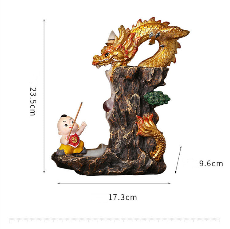 Creative Dragon Prosperity Back-flow Incense Furnace Decoration Indoor Household Sandalwood Agarwood Incense Incense Furnace