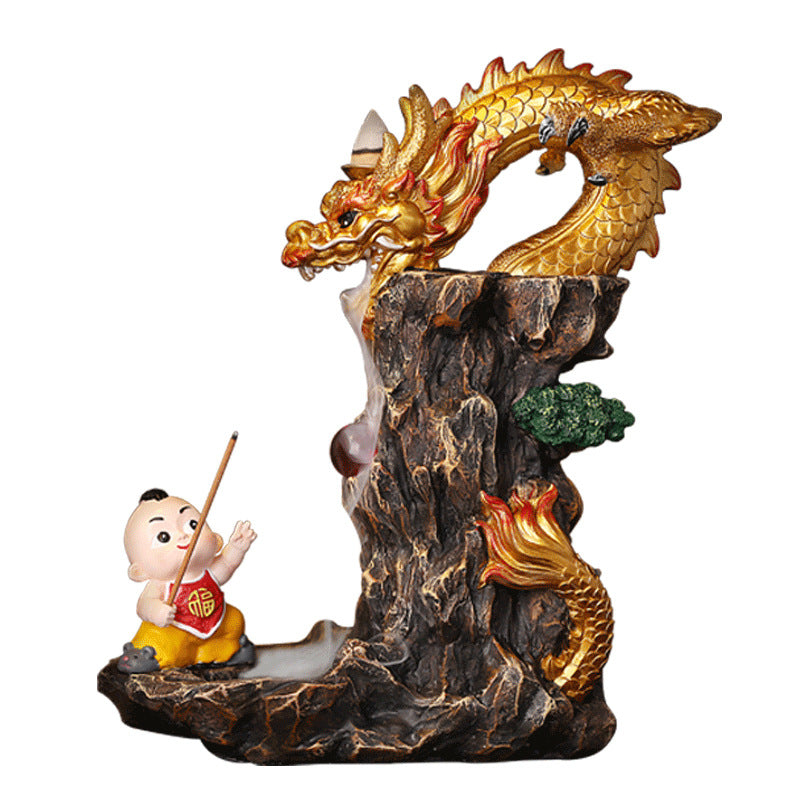 Creative Dragon Prosperity Back-flow Incense Furnace Decoration Indoor Household Sandalwood Agarwood Incense Incense Furnace