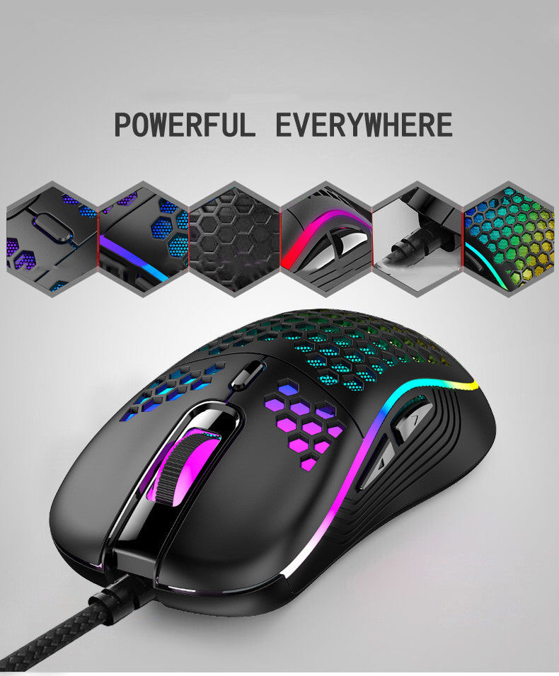 Hollow Hollow Lightweight Wired Gaming Mouse Computer Wired USB Colorful Glow