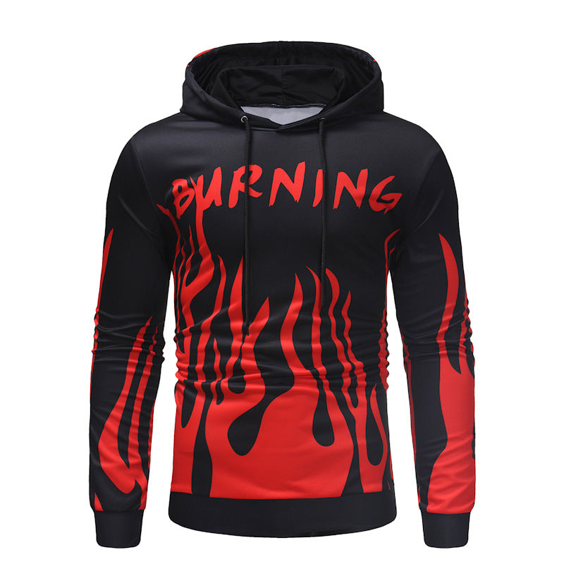 Creative Printed Hooded Men's Pullover Sweater Men