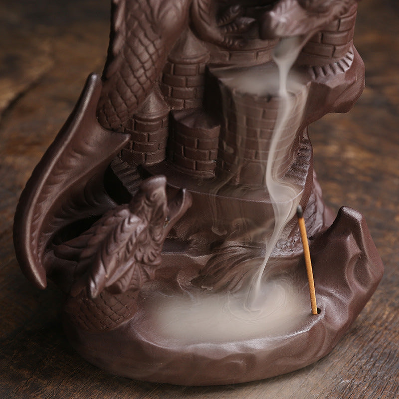 Purple Sand Pterodactyl Backflow Incense Burner Nordic Style Waterfall Reflux Incense Burner