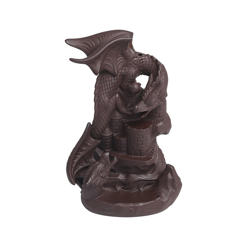 Purple Sand Pterodactyl Backflow Incense Burner Nordic Style Waterfall Reflux Incense Burner