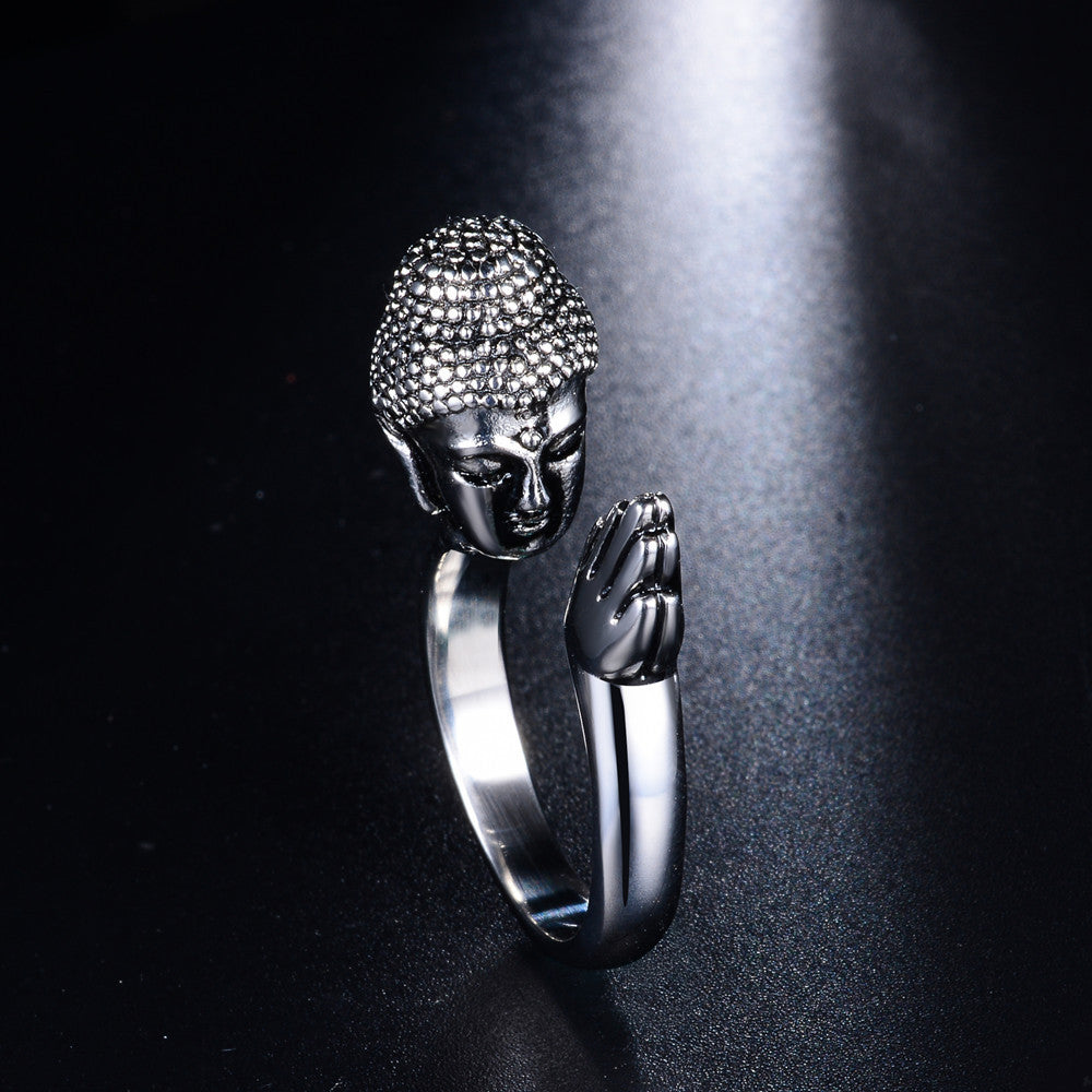 Trendy Personality Buddha Lord Three-dimensional Buddha Headn Ring