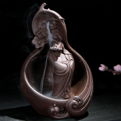 Zisha Guanyin Smoke Backflow Incense Burner Antique Aromatherapy Burner Sandalwood