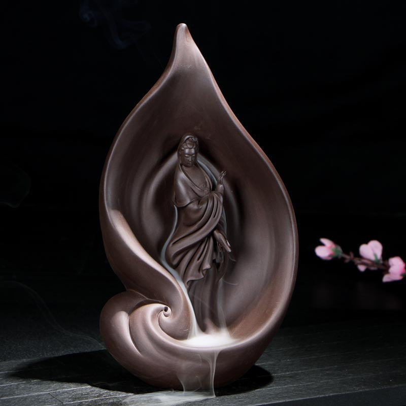 Zisha Guanyin Smoke Backflow Incense Burner Antique Aromatherapy Burner Sandalwood