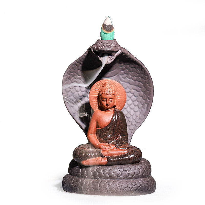 Backflow Incense Burner, Buddha Mouth, Snake Heart, Lucky Town House Incense