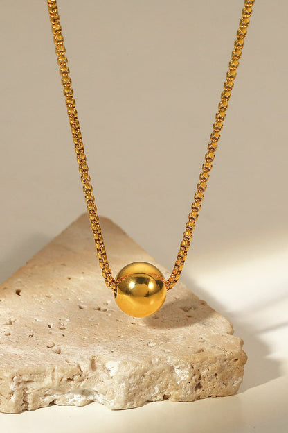 18K Gold-Plated Round Shape Pendant Necklace 