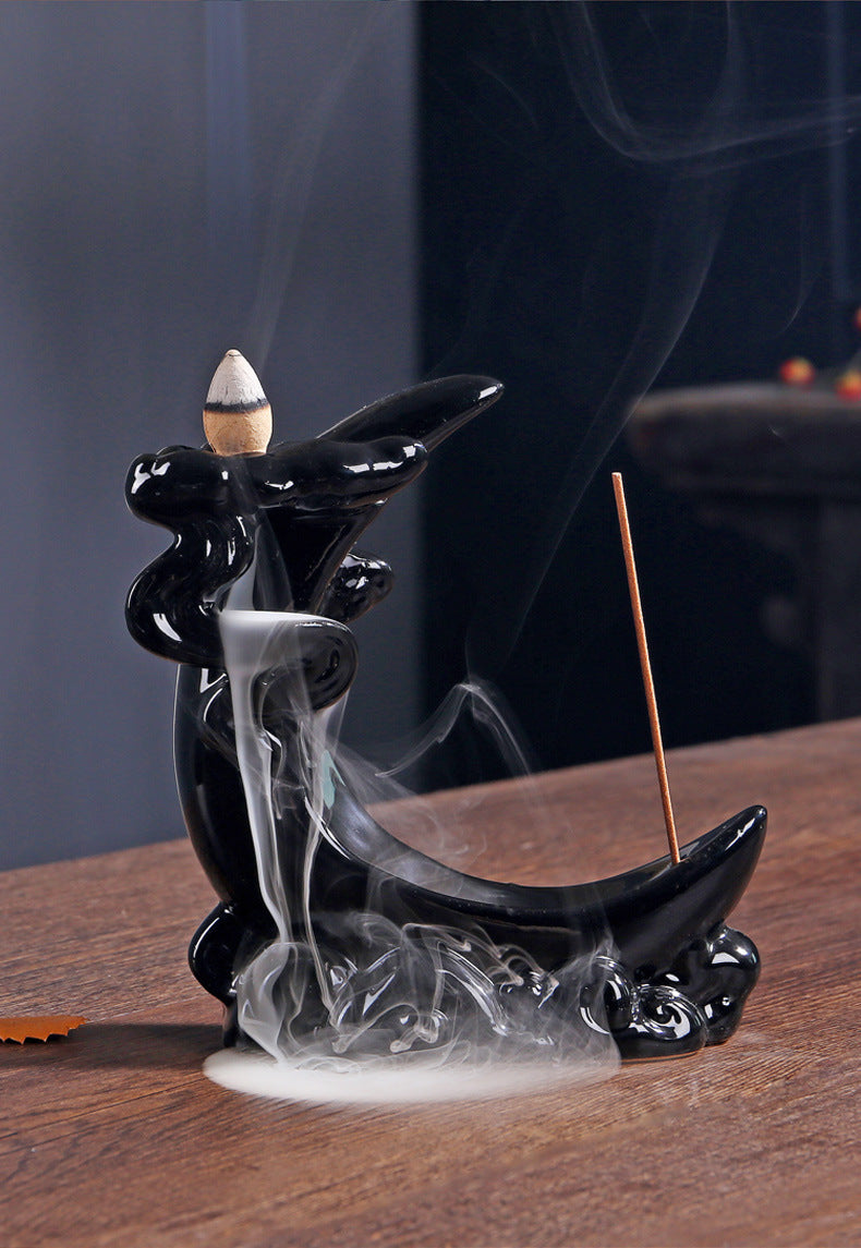 Cloud Chasing Moon Incense Taoist Smoke Black Incense Burner