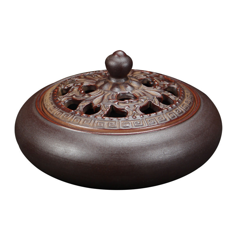 Four-Hour Retro Plate Incense Burner Ceramic Incense Burner Antique Pattern Incense