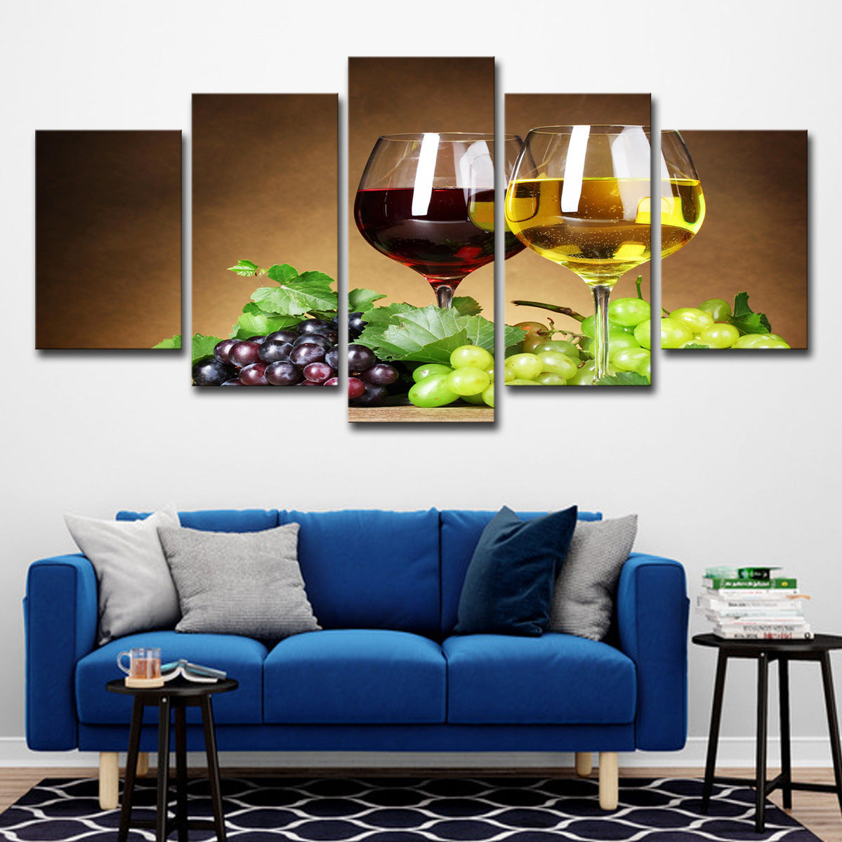 Wine Cellar Hotel Room Decoration Paintings 5 Pieces Of Fruit Grapes Wine Wine Glasses