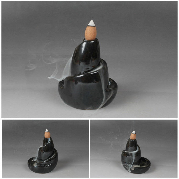 Ceramic Incense Burner Agarwood Incense Burner Sandalwood Smoke Backflow Incense Burner Creative Home Stone