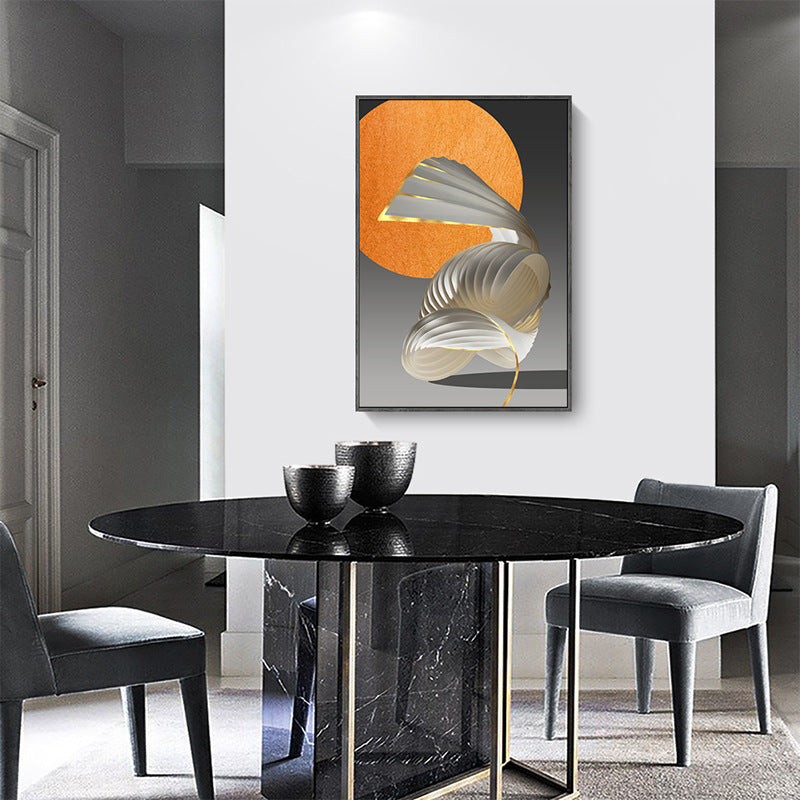 Nordic Abstract Geometric Orange Art Hotel Apartment Hanging Paintings