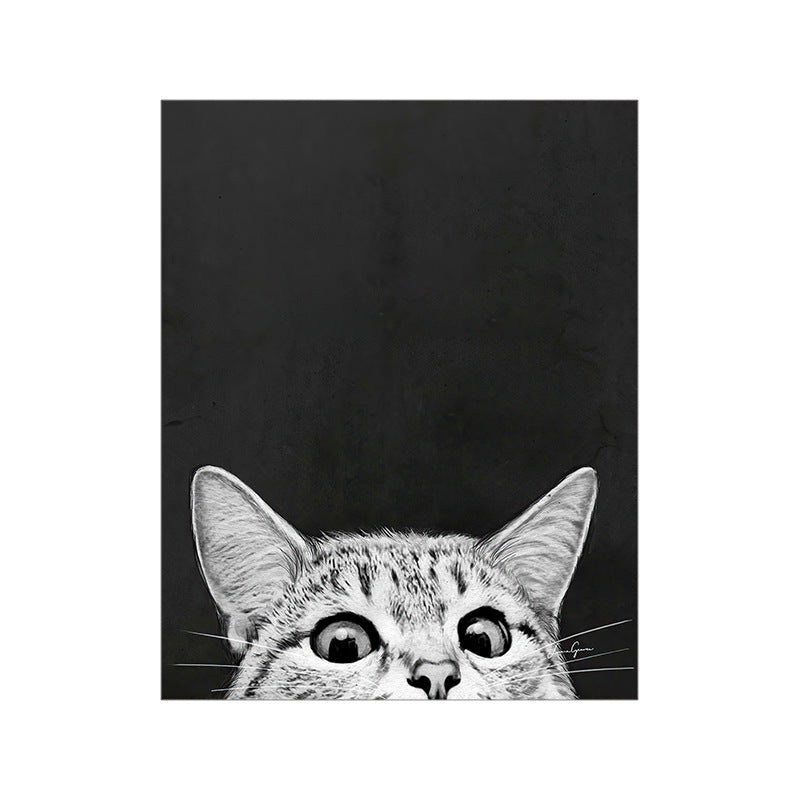 Murals Living Room Hanging Paintings Decorative Painting Black And White Cat Head Bedroom