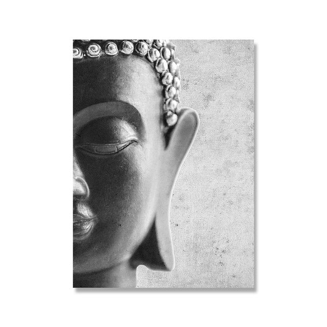 Canvas Painting Pictures Posters Head-Statue Motivational Wall-Art Buddha Home-Decoration