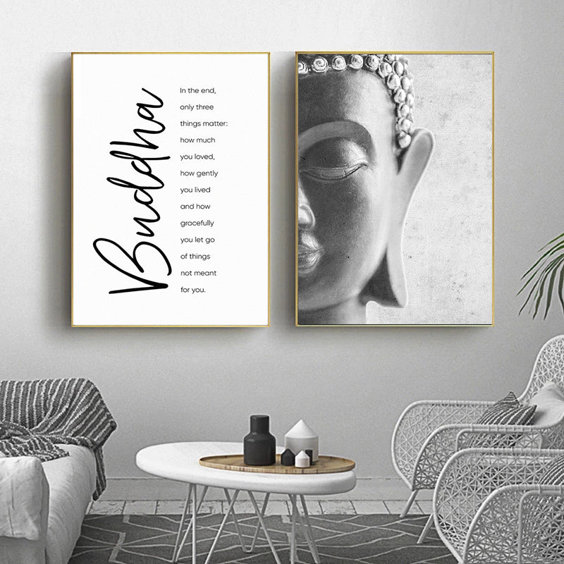 Canvas Painting Pictures Posters Head-Statue Motivational Wall-Art Buddha Home-Decoration