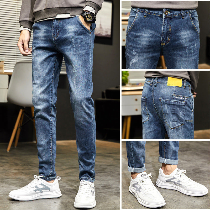 Ripped Jeans Men's Slim Feet