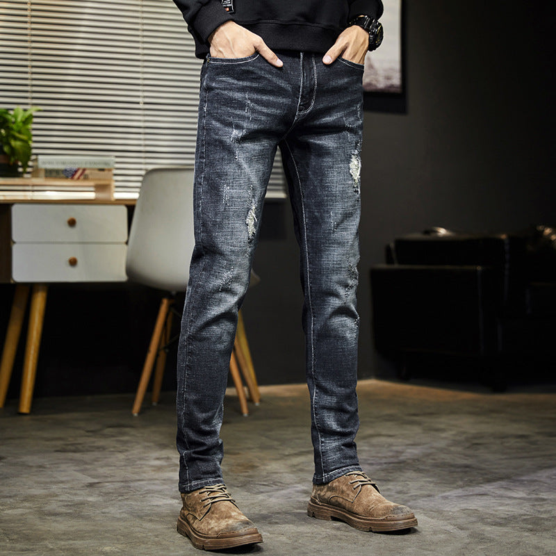 Ripped Jeans Men's Slim Feet