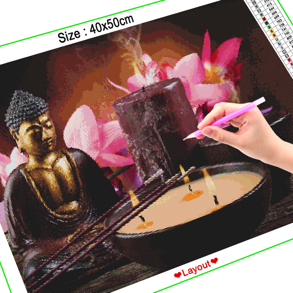 5D DIY Diamond Embroidery Buddha Candle Diamond