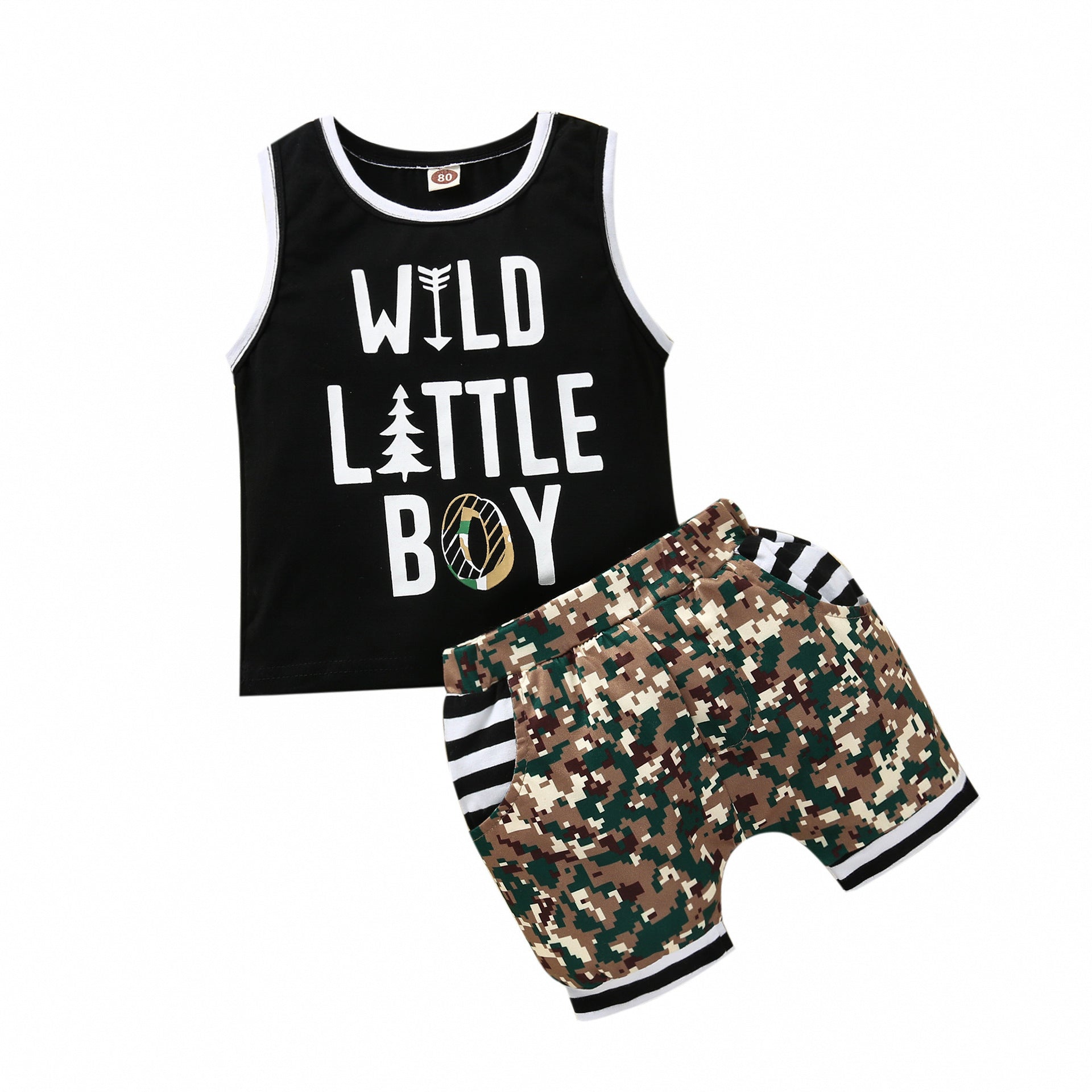 Fashion And Simple Children's Vest Camouflage Suit