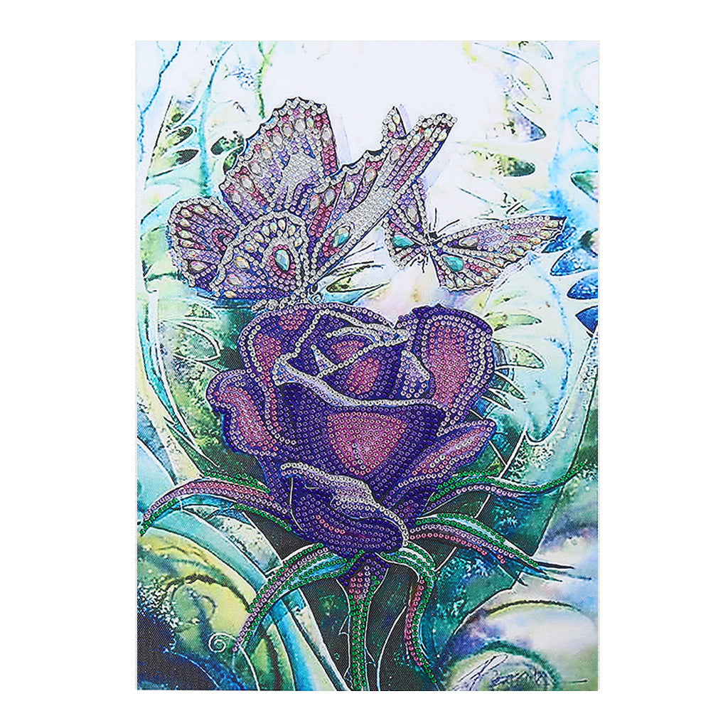 Special-Shaped Diamond New 5D Diamond Painting Purple Rose