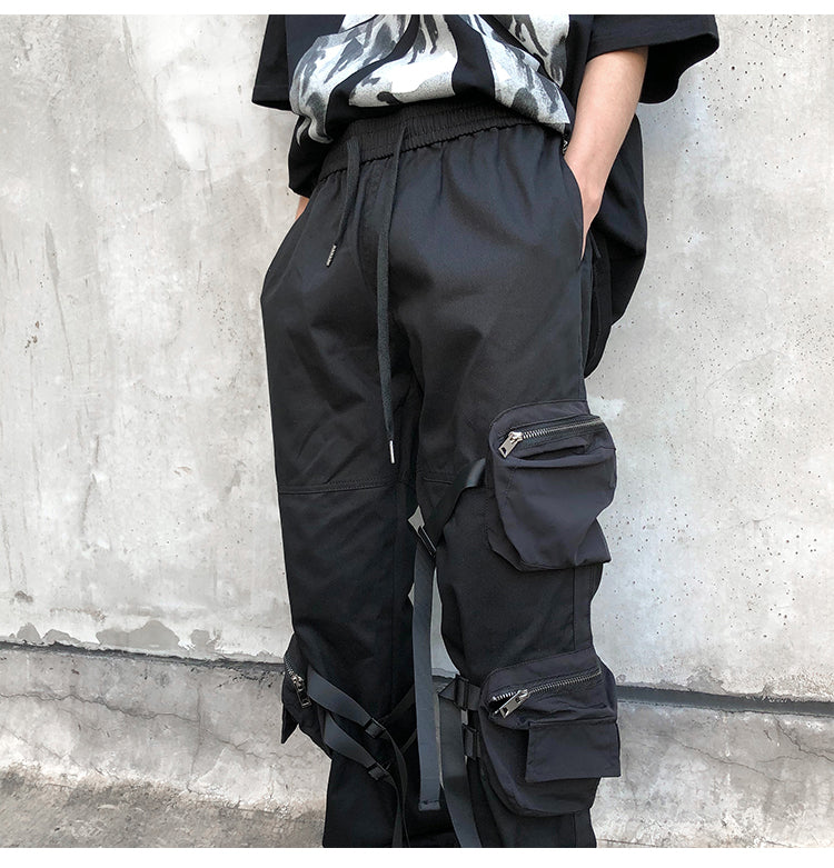 Design Sense Vibe Wind Fried Street Overalls Male Ins High Street Streamer Pants Handsome Trousers