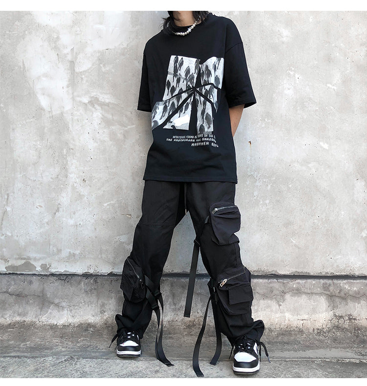 Design Sense Vibe Wind Fried Street Overalls Male Ins High Street Streamer Pants Handsome Trousers