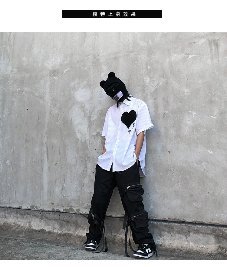 Design Sense Vibe Wind Fried Street Overalls Male Ins High Street Streamer Pants Handsome Trousers