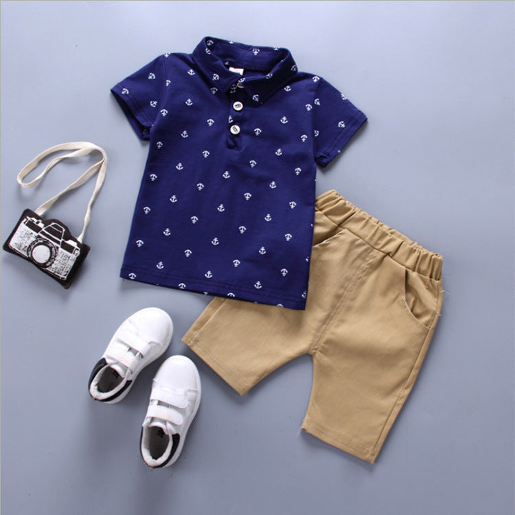 Summer Anchor Boy Short Sleeve Suit