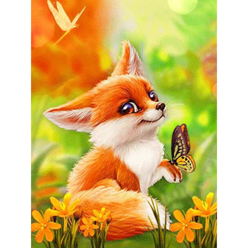 Diamond Painting Little Fox And Flower