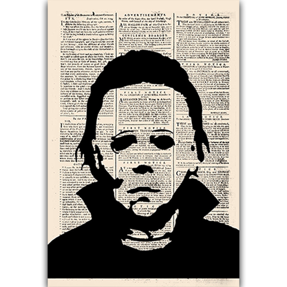 Aliexpress Hot Selling Retro Nostalgic Horror Movie Characters Newspaper Paintings Home Living Room Study Room Decoration Paintings