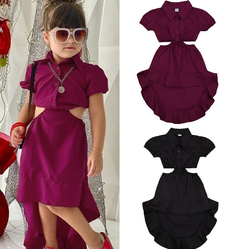 Small And Middle School Girls Dovetail Skirt Suit Children's Suit