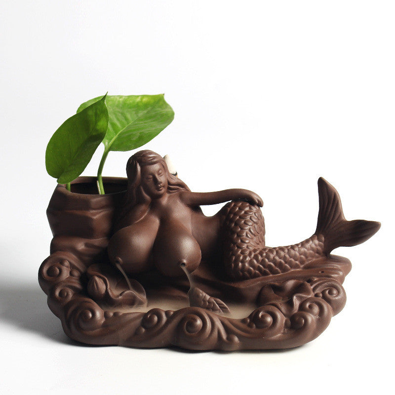 Mermaid Incense Burner Backflow Waterfall Censer