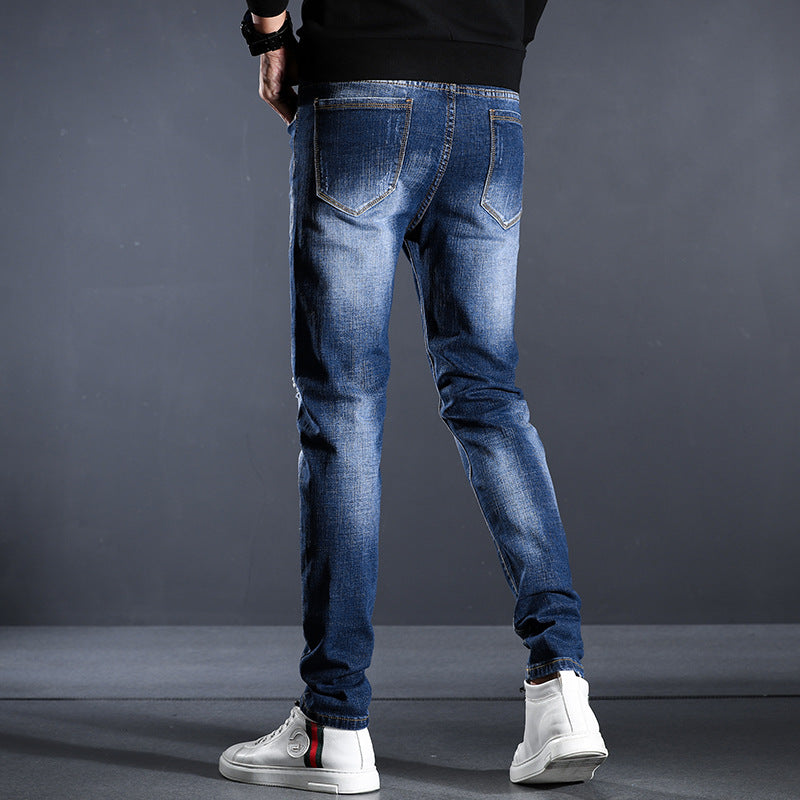 Jeans Men's Four Seasons Slim Fit Hole