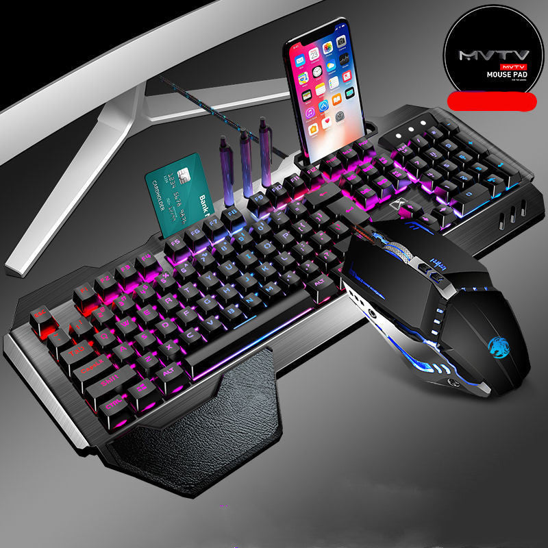 Wrangler Real Manipulator Keyboard Notebook Desktop Computer Wired Gaming Gaming Mouse Headset Three-piece